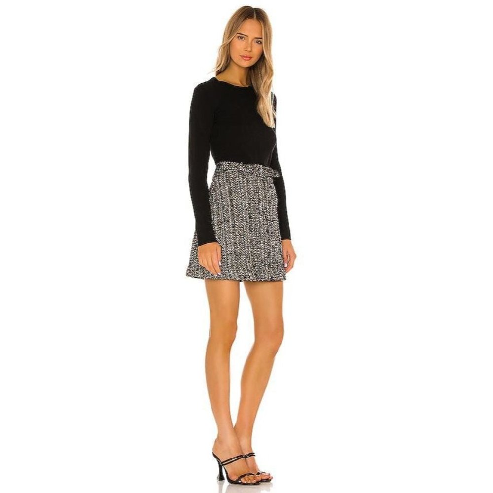 NWT Theory Longsleeve Knit Combo Black Dress Small